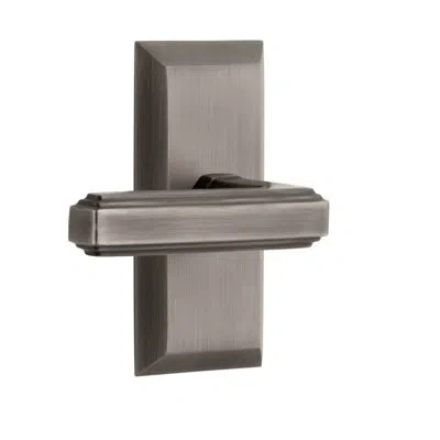 Grandeur Fifth Avenue Short Plate Passage With Carré Lever In Antique Pewter