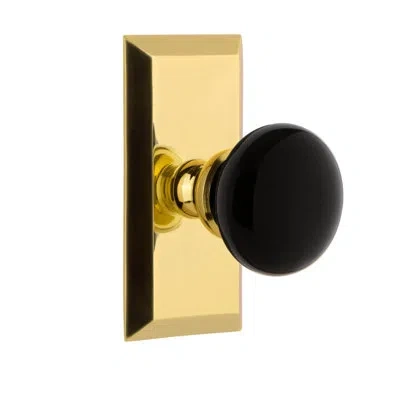 Grandeur Fifth Avenue Short Plate With Coventry Knob In Lifetime Brass