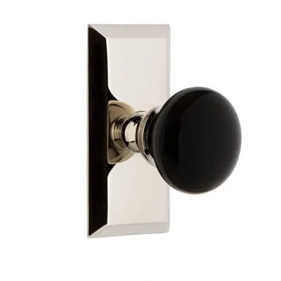 Grandeur Fifth Avenue Short Plate With Coventry Knob In Polished Nickel