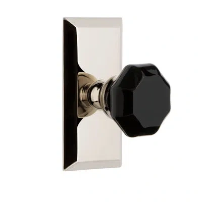 Grandeur Fifth Avenue Short Plate With Lyon Knob In Polished Nickel