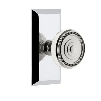 Grandeur Fifth Avenue Short Plate With Soleil Knob In Bright Chrome