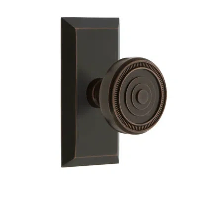 Grandeur Fifth Avenue Short Plate With Soleil Knob In Timeless Bronze