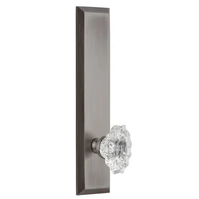 Grandeur Fifth Avenue Tall Plate Double Dummy With Biarritz Door Knob In Antique Pewter