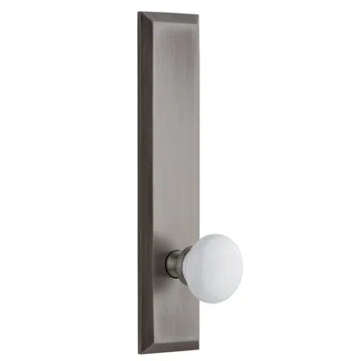 Grandeur Fifth Avenue Tall Plate Double Dummy With Hyde Park Door Knob In Antique Pewter