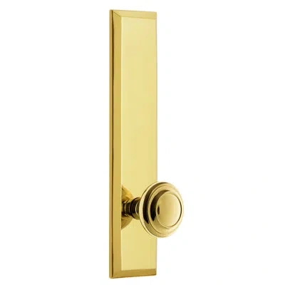 Grandeur Fifth Avenue Tall Plate Privacy With Circulaire Door Knob In Lifetime Brass