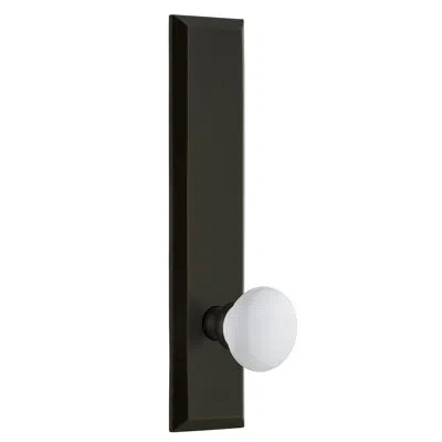 Grandeur Fifth Avenue Tall Plate Privacy With Hyde Park Door Knob In Timeless Bronze