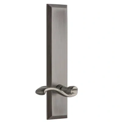 Grandeur Fifth Avenue Tall Plate Privacy With Portofino Lever In Antique Pewter