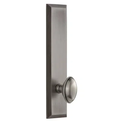 Grandeur Fifth Avenue Tall Plate Single Dummy With Eden Prairie Door Knob In Antique Pewter