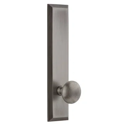Grandeur Fifth Avenue Tall Plate Single Dummy With Fifth Avenue Door Knob In Antique Pewter