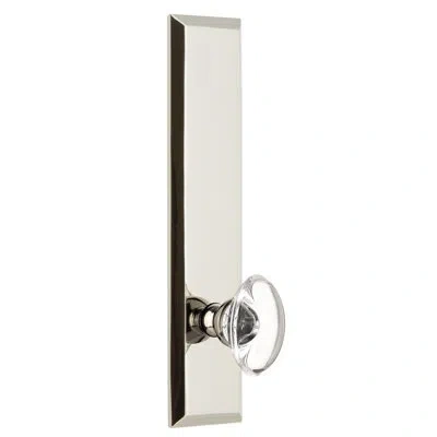 Grandeur Fifth Avenue Tall Plate Single Dummy With Provence Crystal Door Knob In Polished Nickel