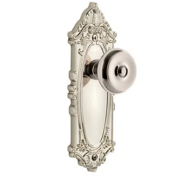 Grandeur Grande Victorian Plate Double Dummy With Bouton Door Knob In Antique Pewter
