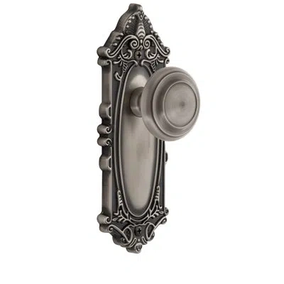 Grandeur Grande Victorian Plate Double Dummy With Circulaire Door Knob In Antique Pewter