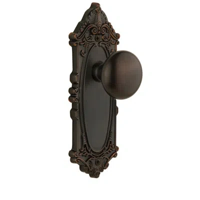 Grandeur Grande Victorian Plate Double Dummy With Fifth Avenue Door Knob In Timeless Bronze