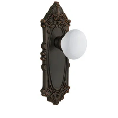 Grandeur Grande Victorian Plate Double Dummy With Hyde Park Door Knob In Timeless Bronze