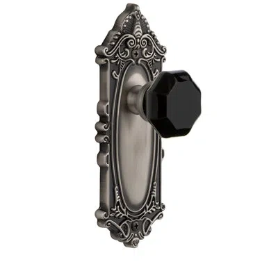 Grandeur Grande Victorian Plate Double Dummy With Lyon Door Knob In Antique Pewter