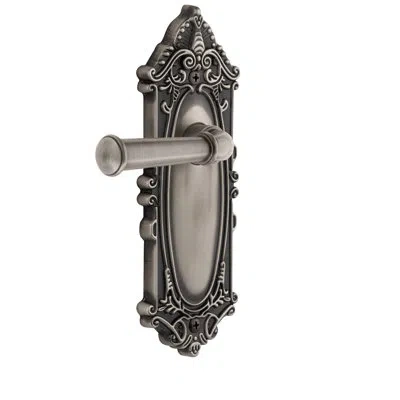 Grandeur Grande Victorian Plate Privacy With Georgetown Lever In Antique Pewter