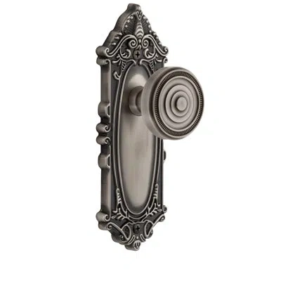 Grandeur Grande Victorian Plate Single Dummy With Soleil Door Knob In Antique Pewter