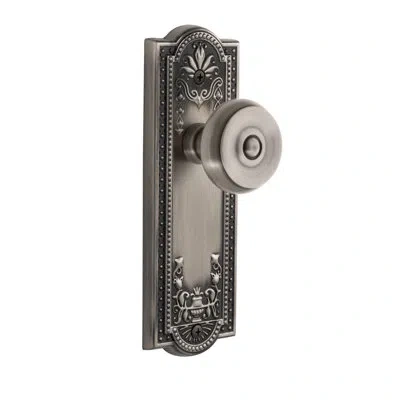 Grandeur Parthenon Plate Double Dummy With Bouton Door Knob In Antique Pewter