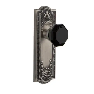 Grandeur Parthenon Plate Double Dummy With Lyon Door Knob In Antique Pewter