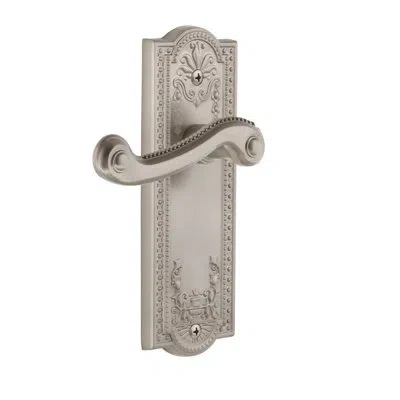 Grandeur Parthenon Plate Double Dummy With Newport Lever In Satin Nickel