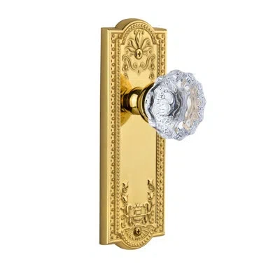 Grandeur Parthenon Plate Passage With Fontainebleau Crystal Door Knob In Lifetime Brass