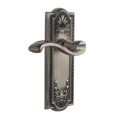 Grandeur Parthenon Plate Privacy With Portofino Lever In Antique Pewter