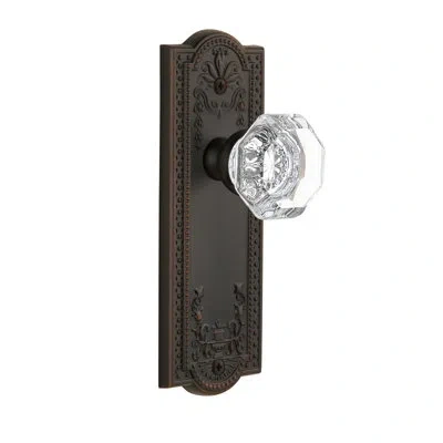 Grandeur Parthenon Plate With Chambord Crystal Door Knob In Timeless Bronze