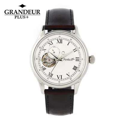 Pre-owned Grandeur Plus＋ Grp013 Automatic Open Heart Watch Made In Japan In Silver/red