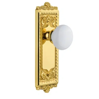 Grandeur Windsor Plate Double Dummy With Hyde Park Door Knob In Lifetime Brass