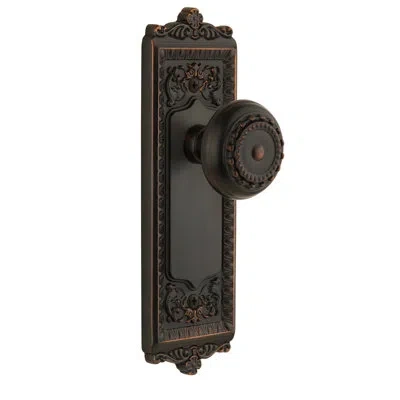 Grandeur Windsor Plate Double Dummy With Parthenon Door Knob In Timeless Bronze