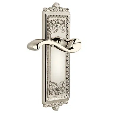 Grandeur Windsor Plate Passage With Portofino Lever In Polished Nickel