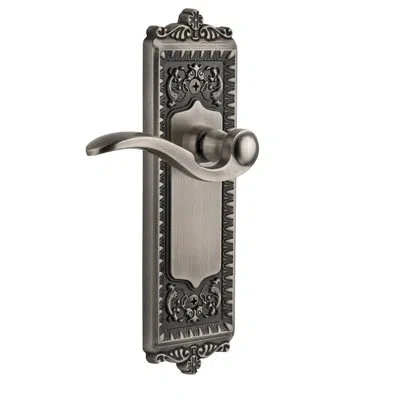 Grandeur Windsor Plate Privacy With Bellagio Lever In Antique Pewter