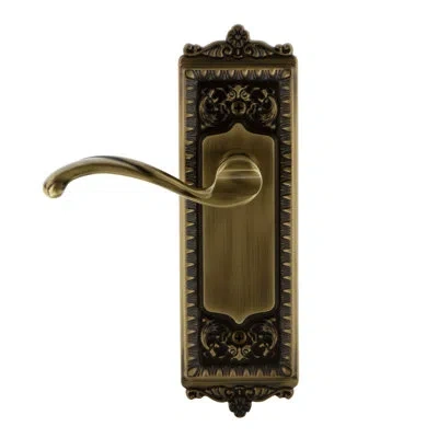 Grandeur Windsor Plate Privacy With Portofino Lever In Vintage Brass