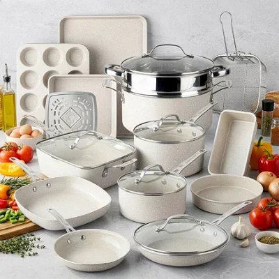 Granitestone 20-pc. Non-stick Cookware Set In Sand