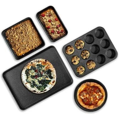 Granitestone 5 Piece Nonstick Bakeware Set, Dishwasher Safe In Gray