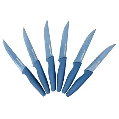 Granitestone 6 Piece Stainless Steel Steak Knife In Blue