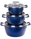 Granitestone 6pc Nonstick Stackable Nesting Pots