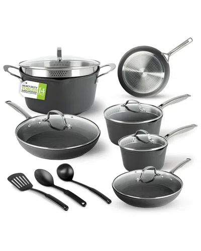 Granitestone Armor Max 14pc Ultra Durable Nonstick Cookware Set With Utensils In Black