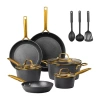 Granitestone Armor Max Gold 14-pc. Non-stick Cookware Set In Black