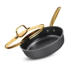 Granitestone Armor Max Gold 4-qt. Non-stick Saute Pan With Lid In Black