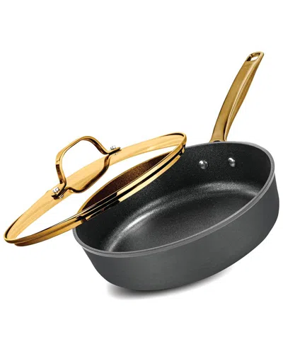Granitestone Armor Max Gold 4 Qt Ultra Durable Nonstick Sautž Pan With Lid In Black