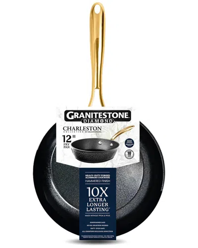 Granitestone Charleston Collection Hammered 12in Aluminum Nonstick Fry Pan In Black