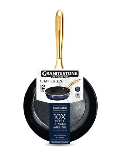 Granitestone Charleston Collection Hammered 12in Aluminum Nonstick Fry Pan In Black