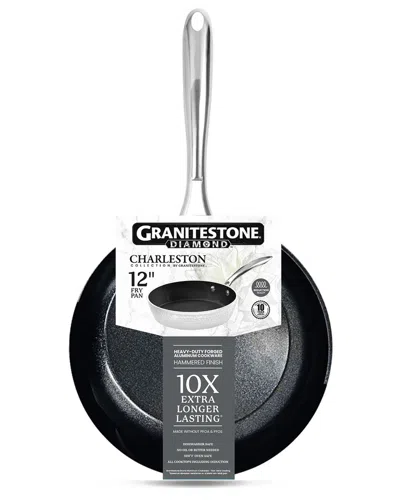 Granitestone Charleston Collection Hammered 12in Aluminum Nonstick Fry Pan In Black