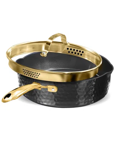 Granitestone Charleston Collection Hammered 4qt Deep Saute Nonstick Pan With Lid