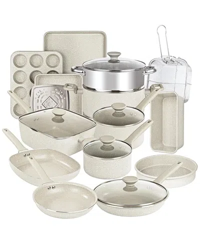 Granitestone Discontinued  Desert 20pc Nonstick Cookware & Bakeware Set In Metallic