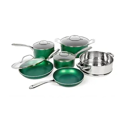 Granitestone Emerald 10-pc. Nonstick Pots And Pans Cookware Set In Green