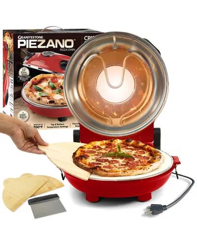 Granitestone Piezano Pizza Maker - All In 1 Pizza Oven With Ceramic Stone In Red