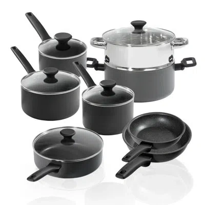 Granitestone Pro Premier Hard Anodized 13 Piece Nonstick Cookware Set, Stay Cool Handles, Dishwasher Safe In Black