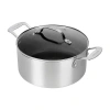 Granitestone Silver 5-qt. Nonstick With Tempered Glass Lid Non-stick Stockpot In Silver